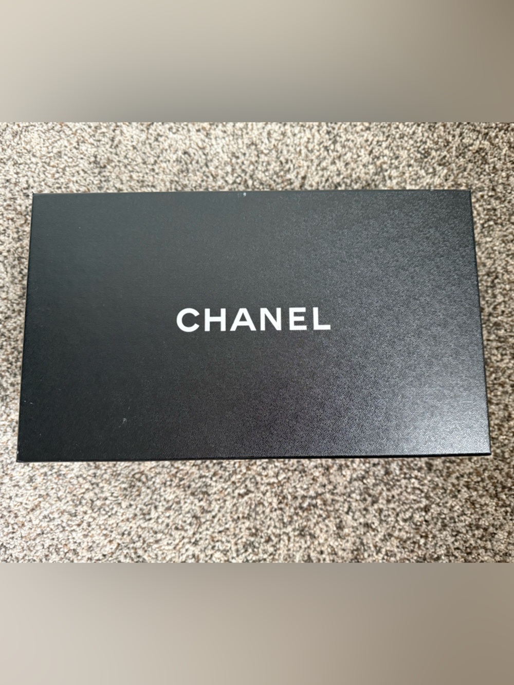 Authentic Chanel Shoe Box Black Empty Packaging with Tissue Paper